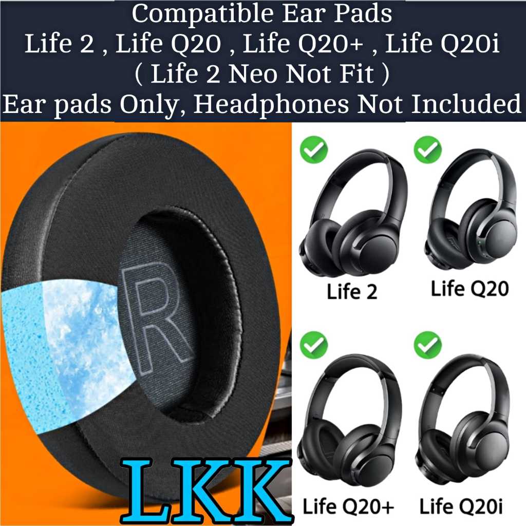 Bantalan Earcup Earpad Busa Headphone Anker Soundcore Life Q20i - Anker Soundcore Life Q20+ - Anker 