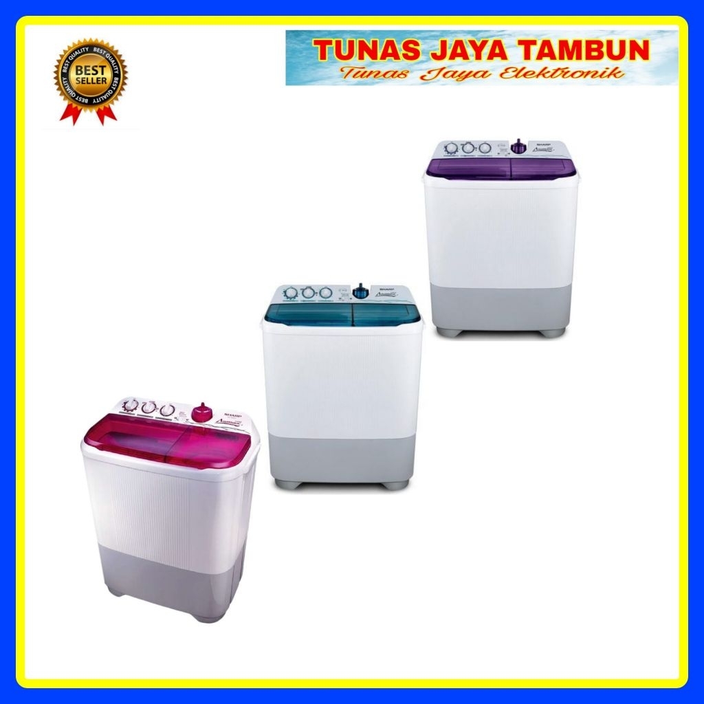 MESIN CUCI SHARP EST 85 CR / MESIN CUCI SHARP 2 TABUNG 8.5KG / SHARP ES-T85CR (VK) (BK) (PK)