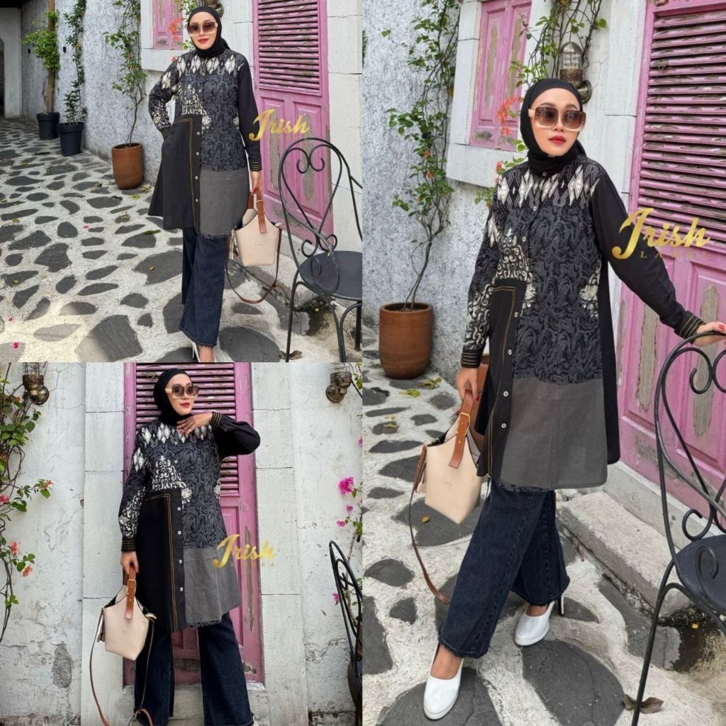CANADA SET TUNIK BY IRISH LABEL SETELAN TUNIK AESTHETIC CELANA JEANS CUTBRAY JUMBO OOTD KEKINIAN CAN