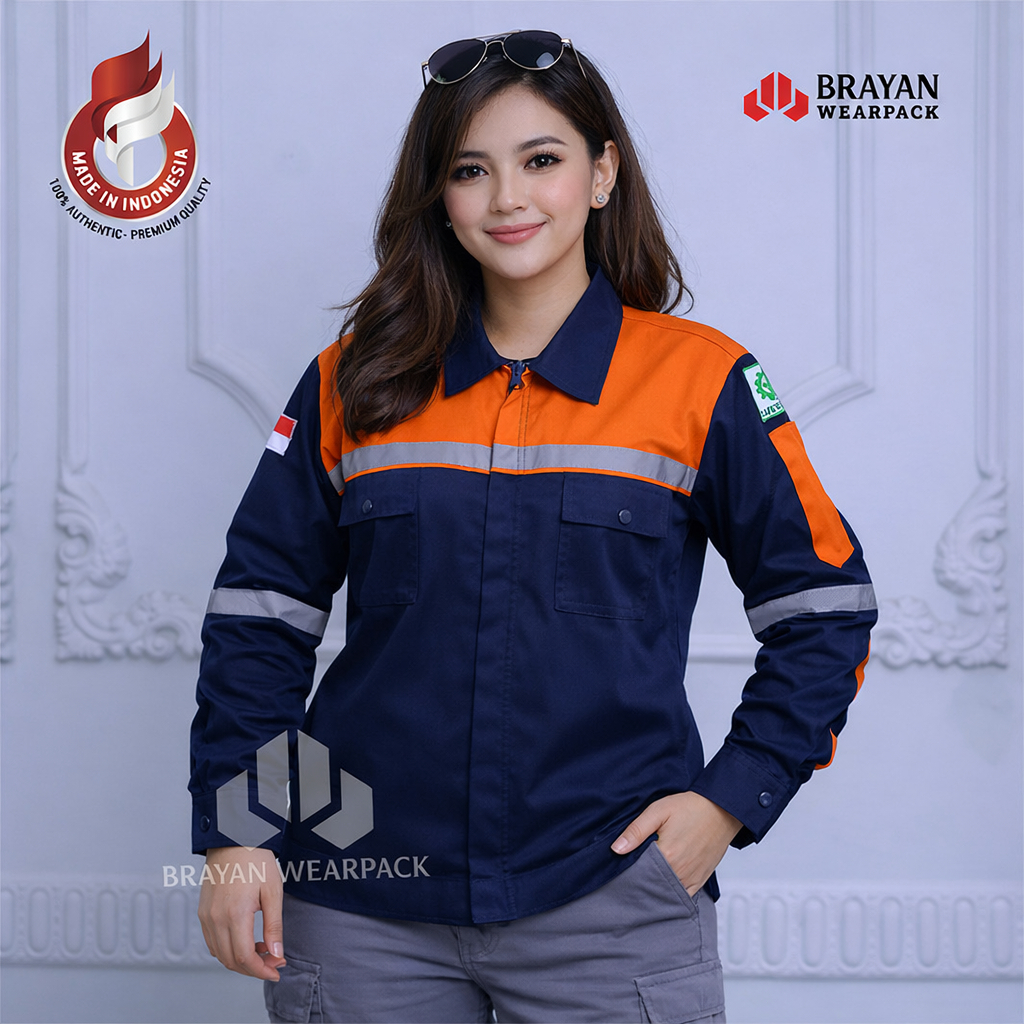 Baju Safety Lengan Panjang American Drill - Wearpack Atasan Pria Wanita