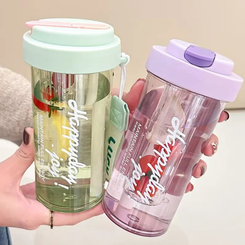 BOTOL MINUM ANAK DEWASA INFUSER / BOTOL AIR ANAK DEWASA INFUSER DENGAN SEDOTAN