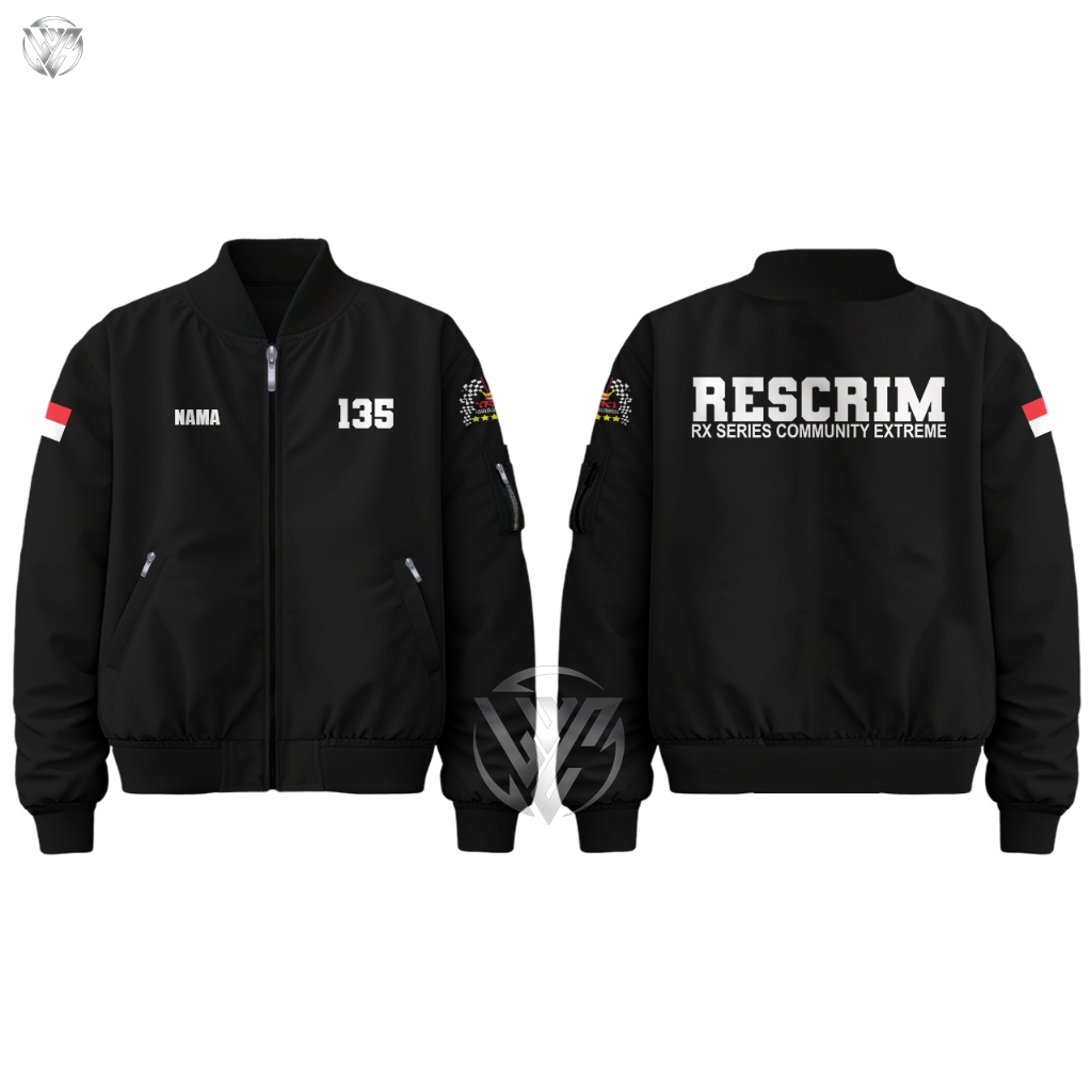 Jaket Bomber Rx Series Comunity Extreme 135 Rx King Indonesia Hitam Taslan
