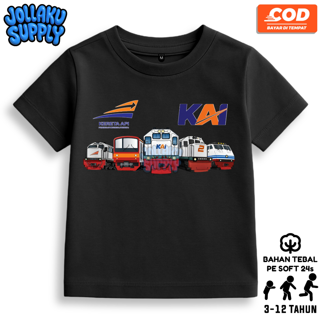 Kaos Anak Kereta Api KAI / Baju Anak Lokomotif KAI Kereta Api | Kaos Anak Railfans KAI