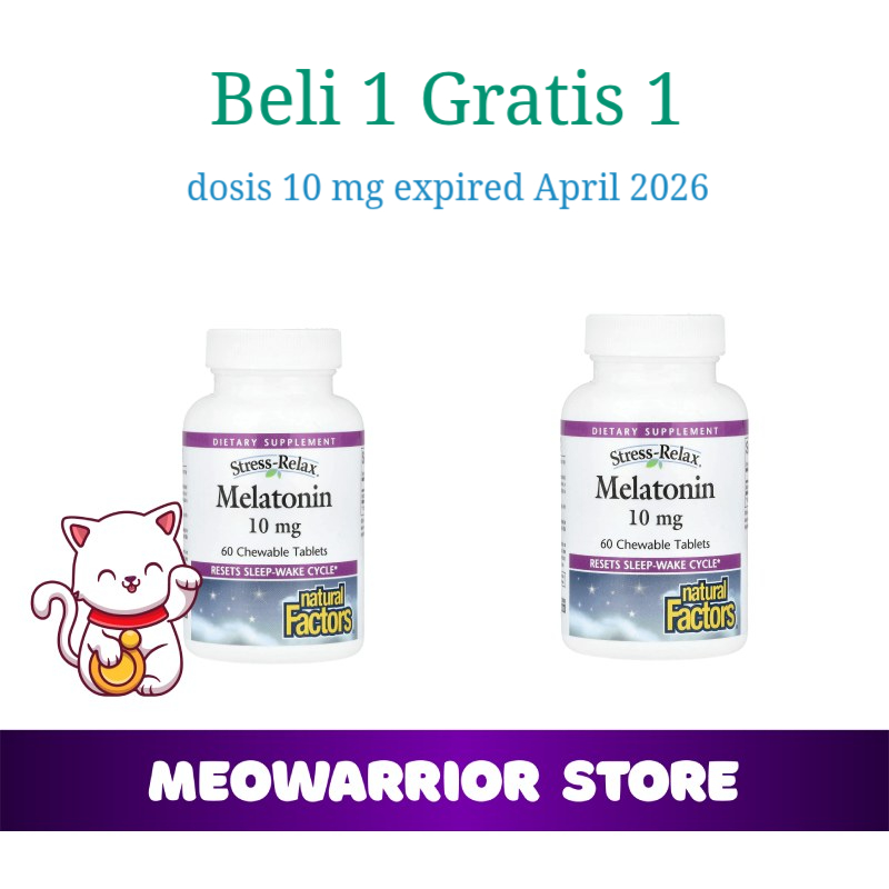[PROMO] Melatonin 1mg 3mg 5mg 10mg Natural Factors Stress Relax 1 3 5 10 mg