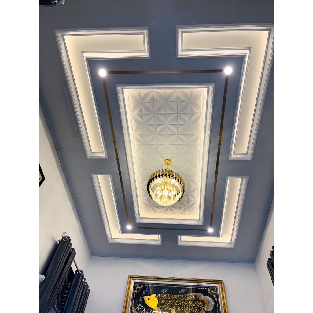 PLAFON PVC KOMBINASI PANEL 3D TERIMA JADI
