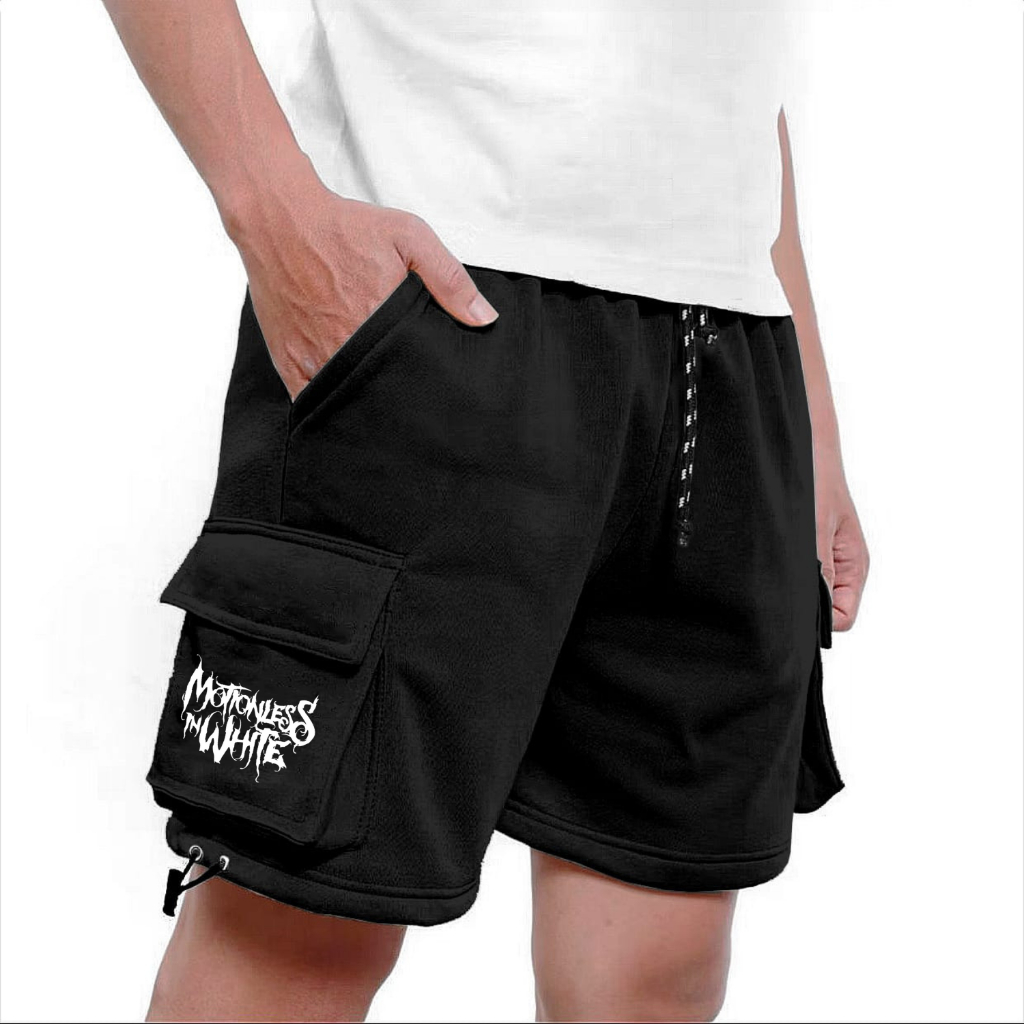 Celana Pendek Cargo Fleece Bahan Lembut Adem Terbaru Terlaris Terpopuler Kota Bandung Warna Hitam Mo