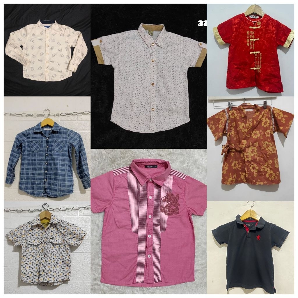preloved kemeja anak laki laki, atasan cheongsam anak, kimono anak laki laki