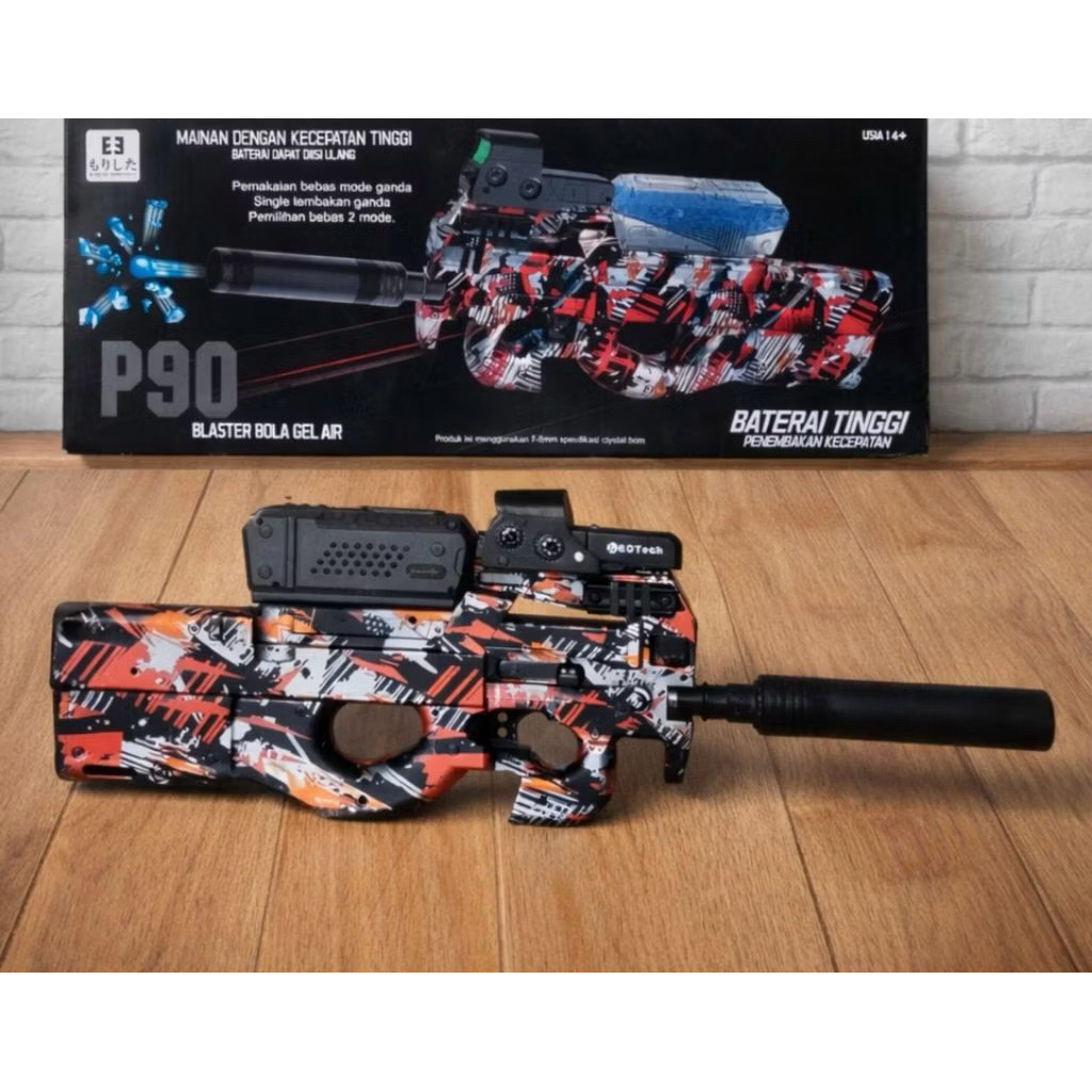 Mainan Anak Elektrik Rechargeable P90 LED Scrope