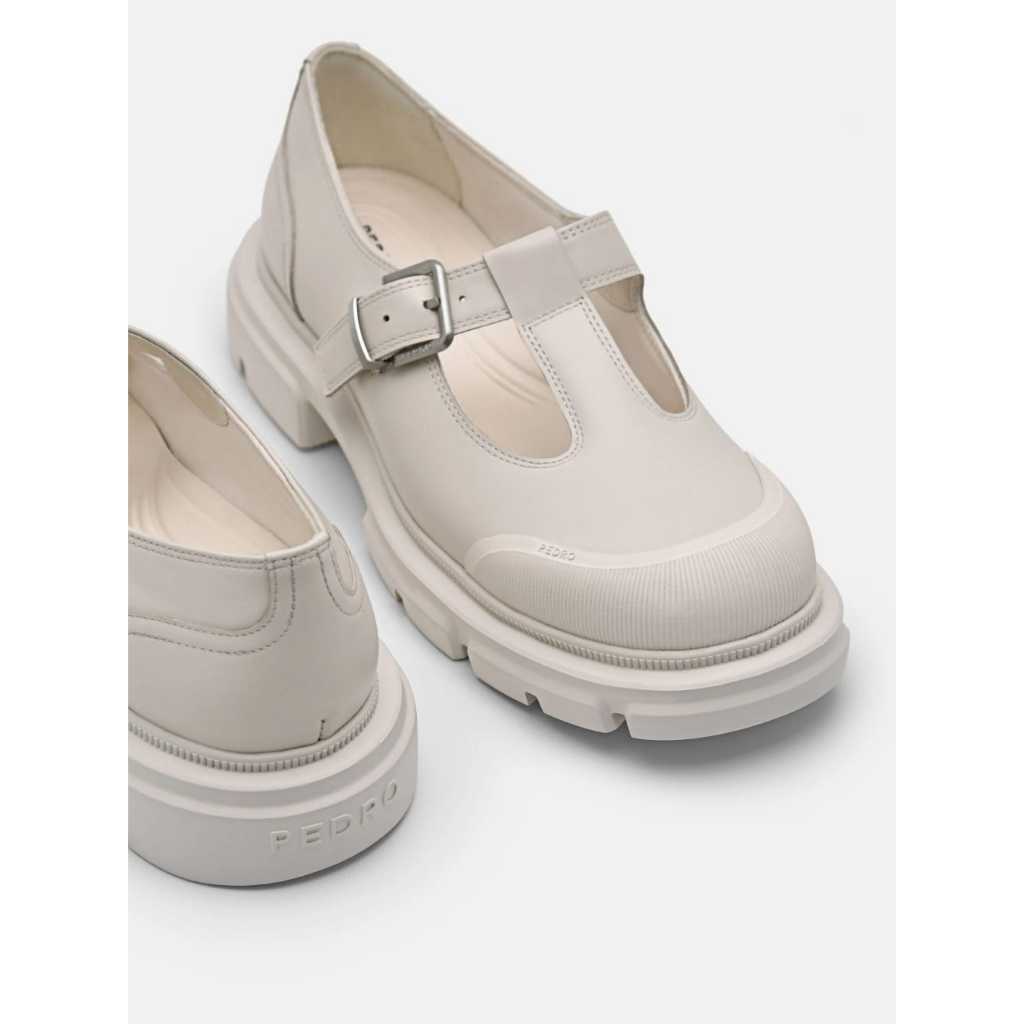 Pedro Sepatu Pntofel kulit ellis-hitam and kapur