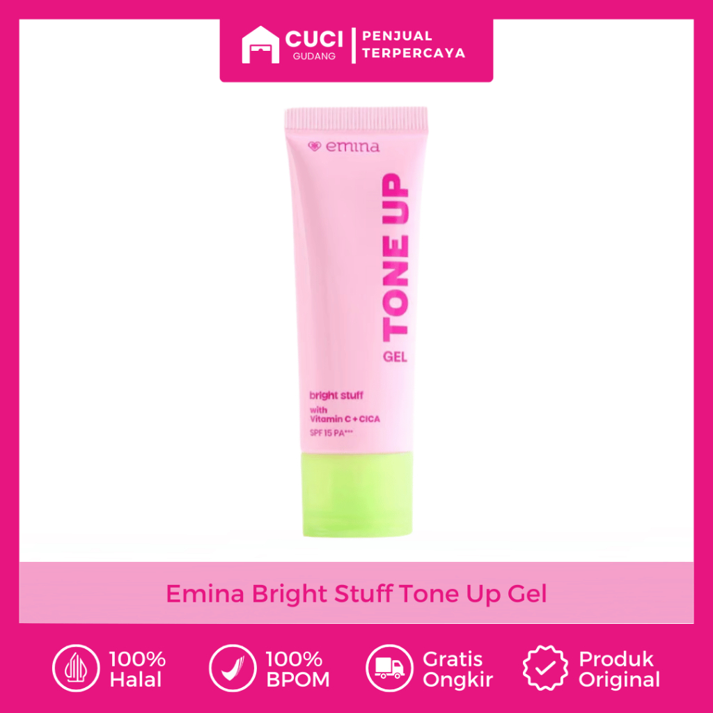 Emina Bright Stuff Tone Up Gel Moisturizer Tone Up Cream Pelembab Wajah Mencerahkan