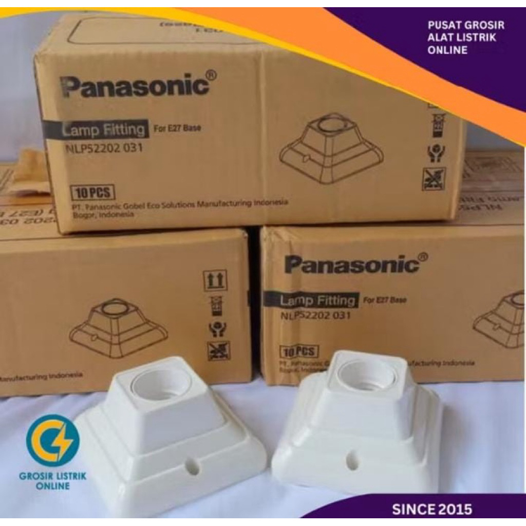 fitting lampu Panasonic plafon lampu plafon tempel