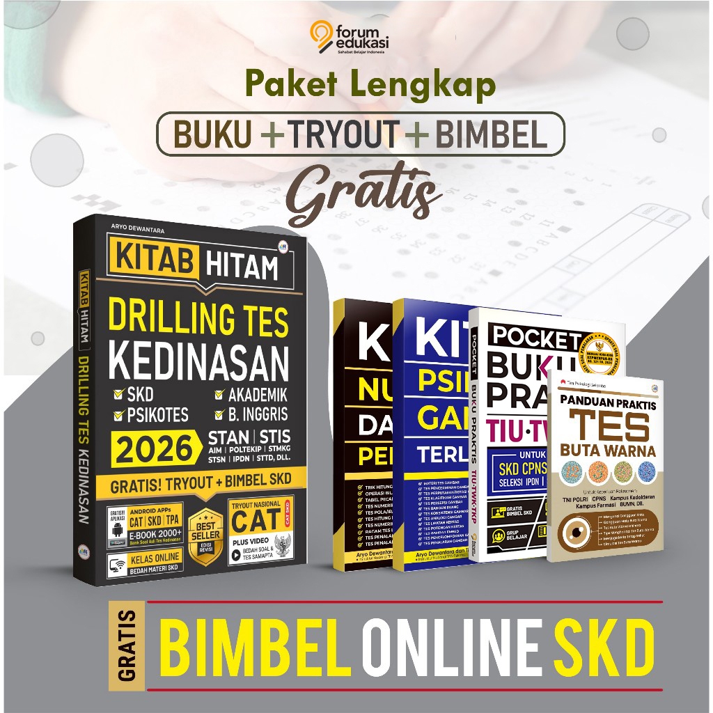 BUKU SKD 2026 KITAB HITAM DRILLING TES KEDINASAN STAN, STIS, AIM, POLTEKIP, STMKG, STSN, IPDN, STTD 