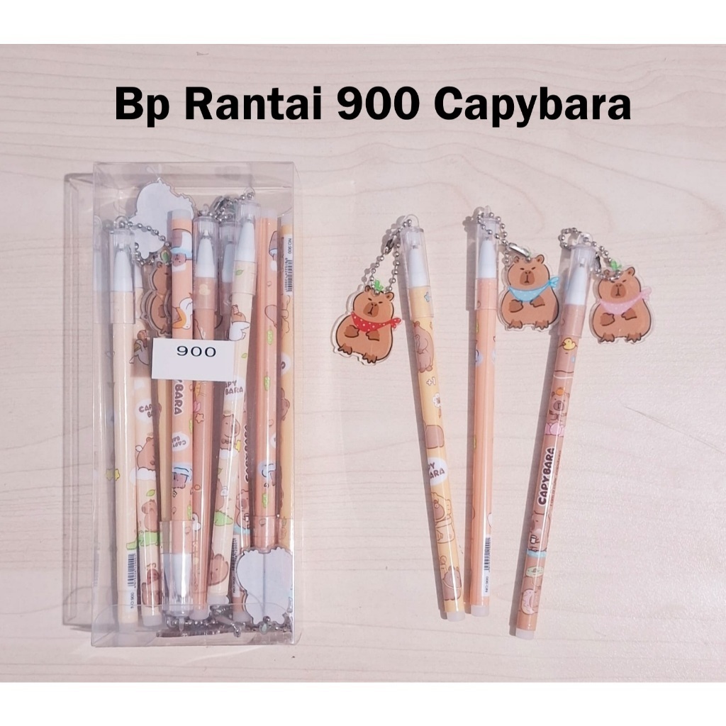 [1 Lusin/ 12 Pcs] Pulpen Bolpen Pena Gel Pen Gantung Ring Lucu Capybara Kapibara 900
