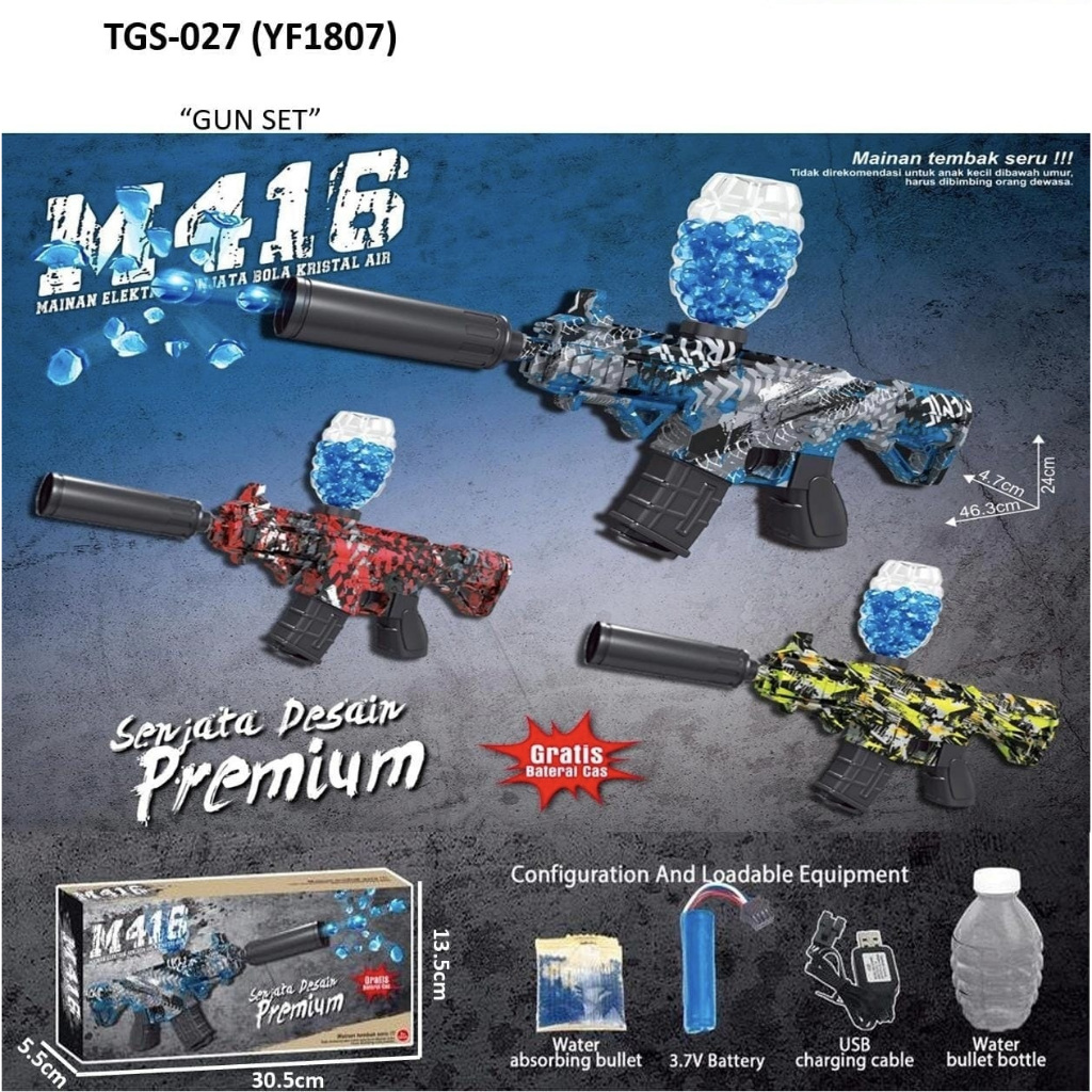 MAINAN PISTOL WATER GEL GUN M416 TGS027