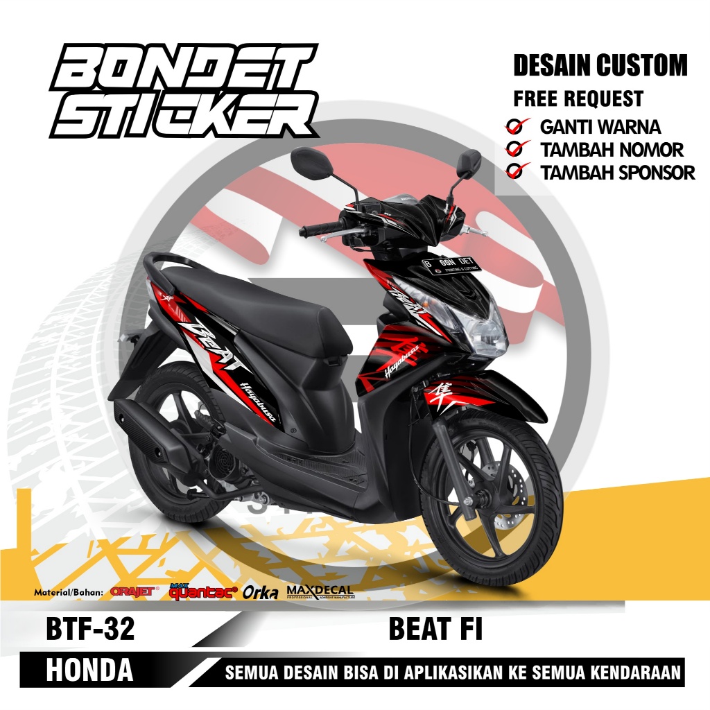 STIKER MOTOR - DECAL MOTOR HONDA BEAT FI INJEKSI 2012/2013/2014
