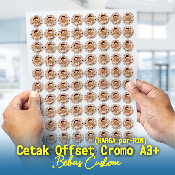 Cetak Offset Stiker Cromo Ukuran A3, Stiker Cromo Full Color, Cetak Stiker Kromo Desain Suka-Suka, C