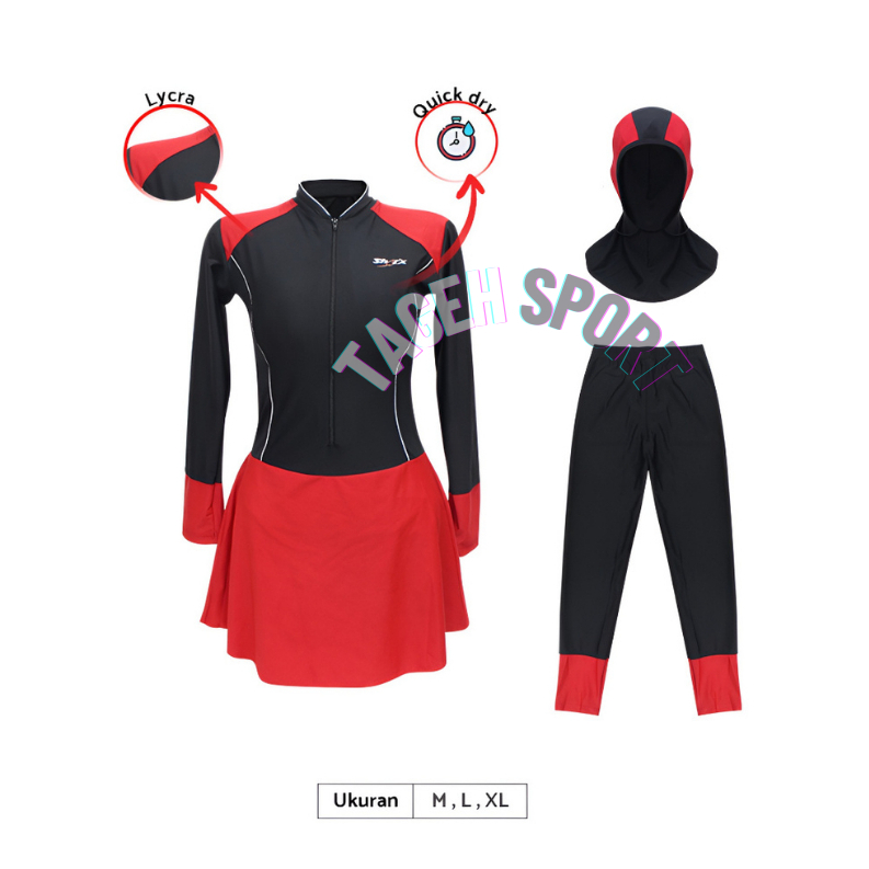 BAJU RENANG SUIT WANITA MUSLIM / BAJU RENANG JILBAB MUSLIM BAGUS / SWIMMING