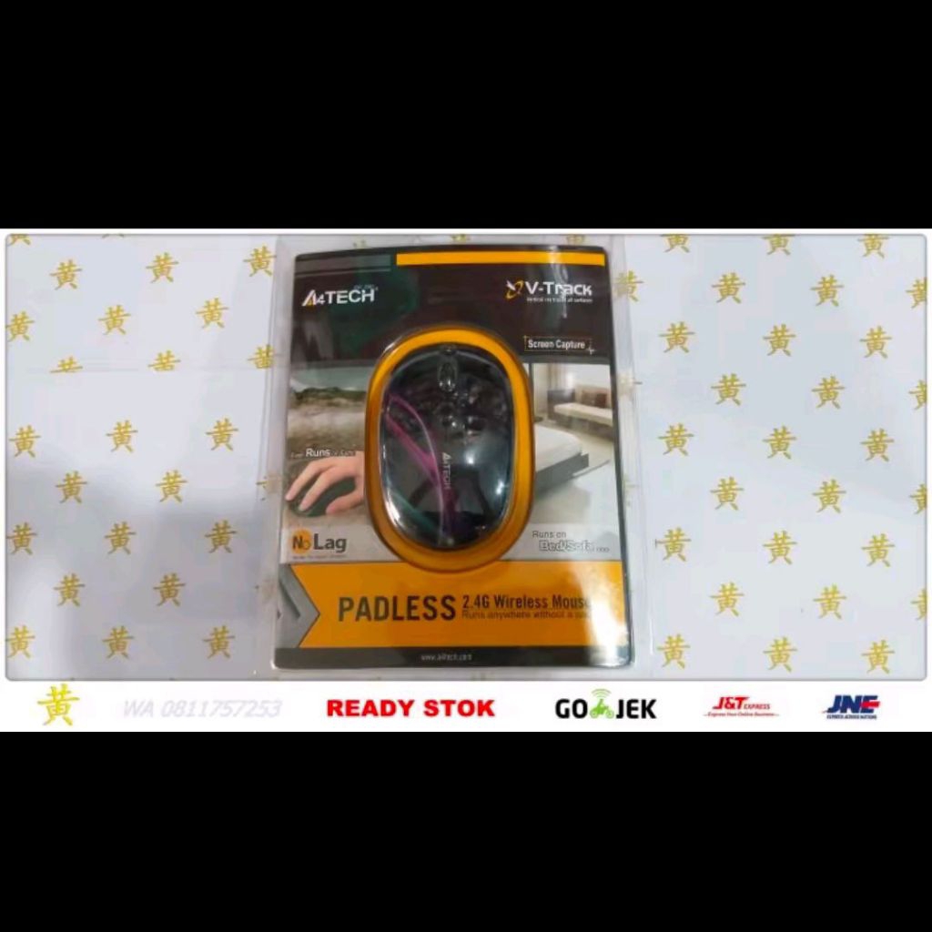 A4tech Mouse Wireless G9-555FX-2 Original Jarak 10 Meter Baterai 2 x AAA Termasuk Baterai untuk Comp