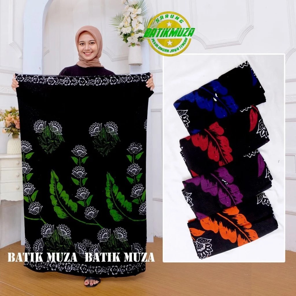 Kain Sarung Muza Sarung Gloyor Warna Sarung Remaja Wanita Sarung Batik Pekalongan Santri Putri