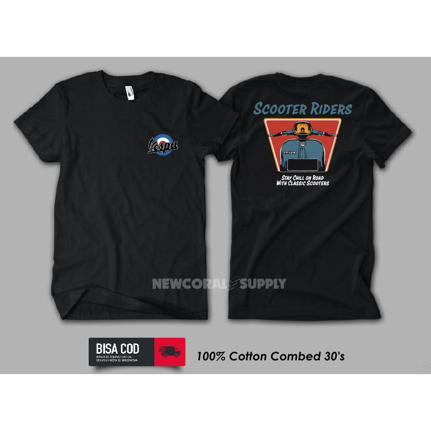 Baju Kaos Tshirt Scooter Rider Cotton Combed Premium Kualitas Distro Termurah
