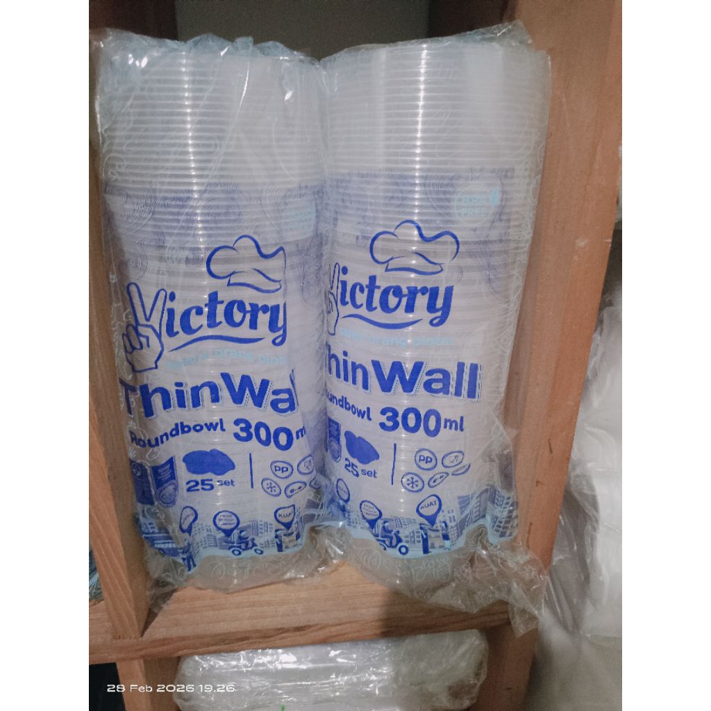 TWINWALL MANGKOK PLASTIK 300ML/TWINWALL BOWL 300 ML ISI 25 PICS