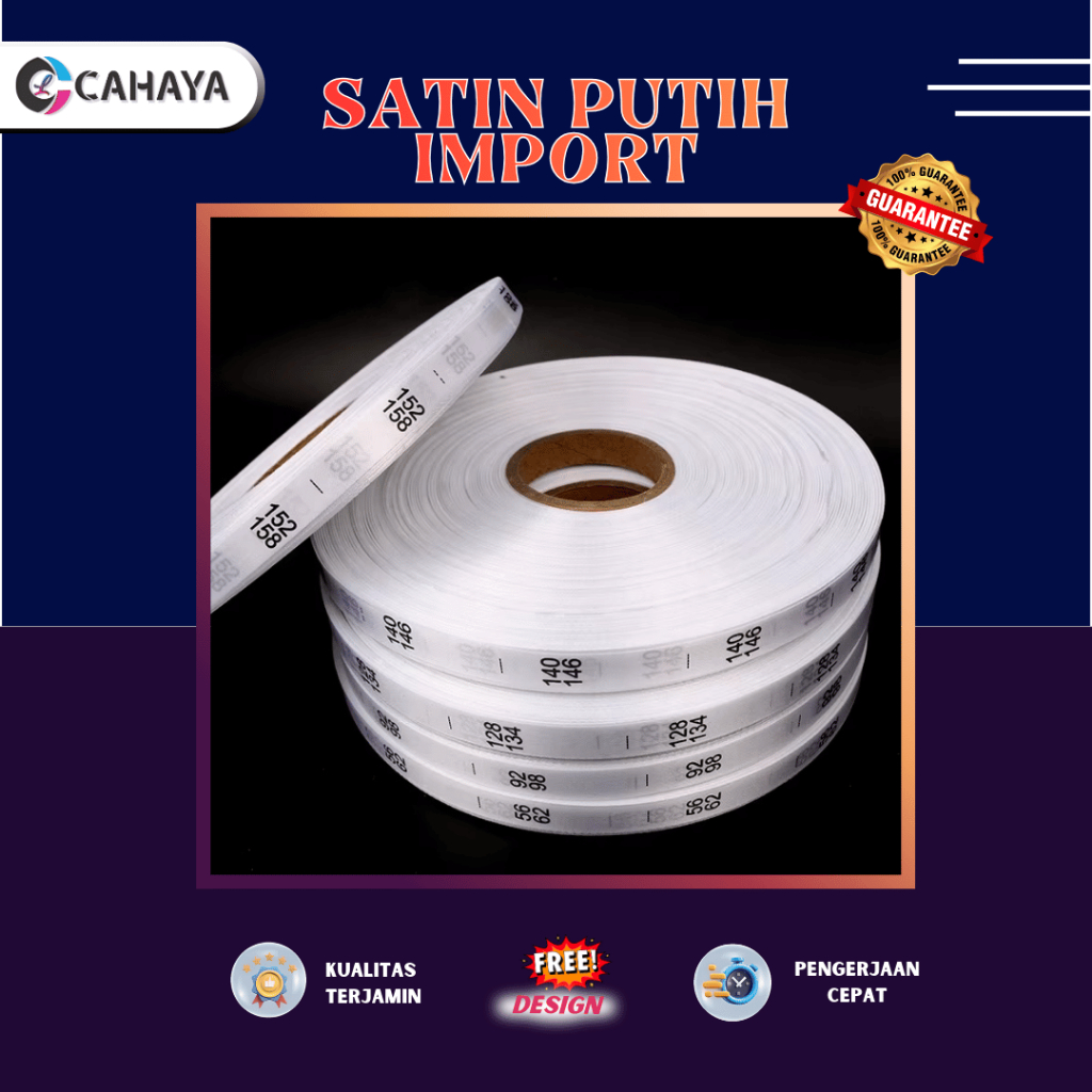 Cahaya Label -  160 meter (SATIN IMPORT + CETAK) satin tebal satin import satin rajut samping sattin