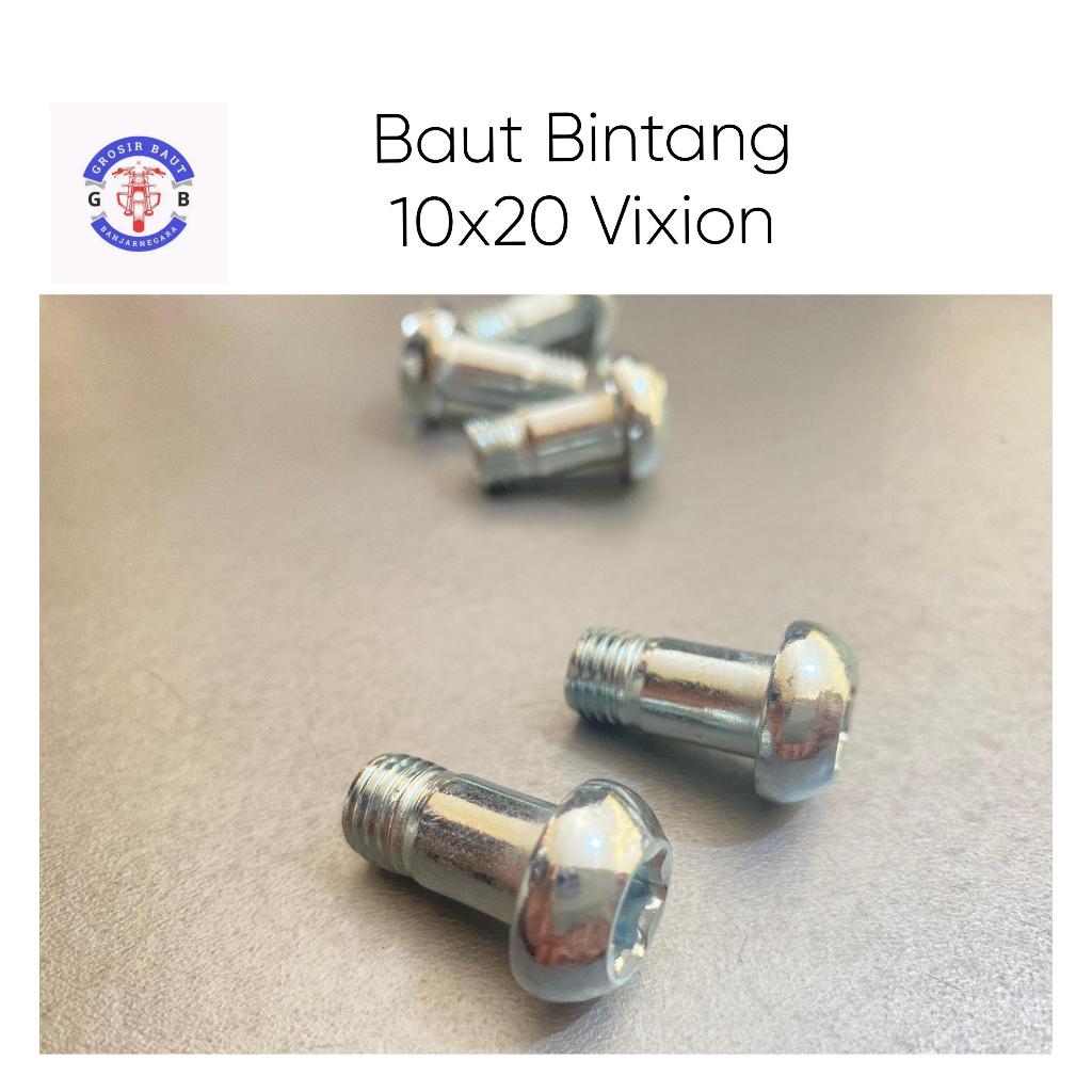 Baut Bintang 10x20 Yamaha Vixion / Baut L Bintang Kepala Babi 10x20 Vixion Putih