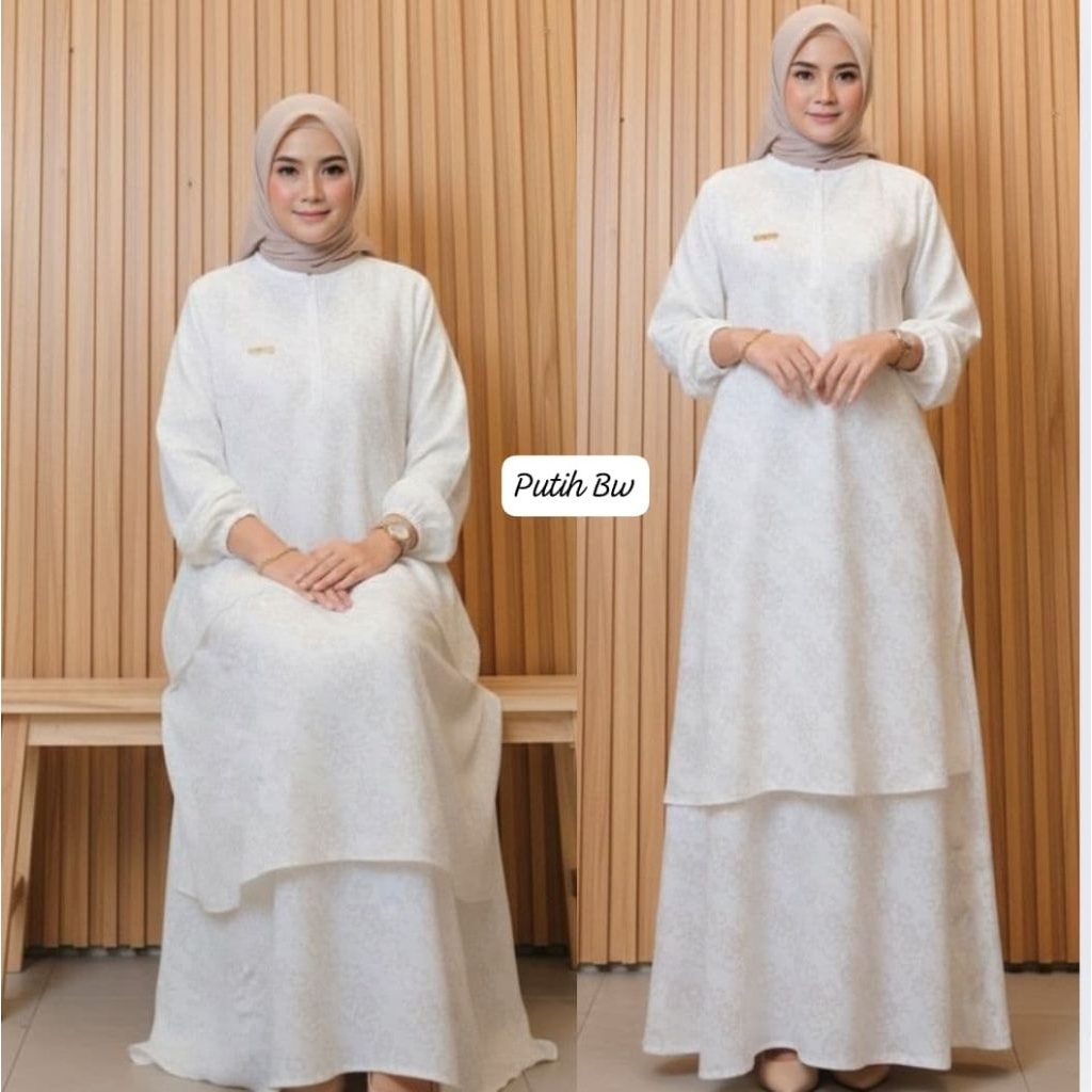 Gamis Malaysia Bahan Embos Premium Terbaru 2025/Gamis Simple Tapi Mewah/Gamis Kondangan