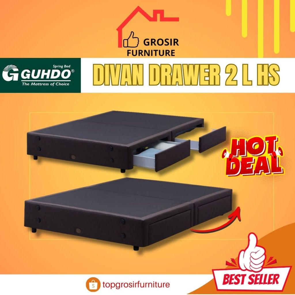 GUHDO DIVAN DRAWER 2 LACI HS TANPA KASUR & SANDARAN