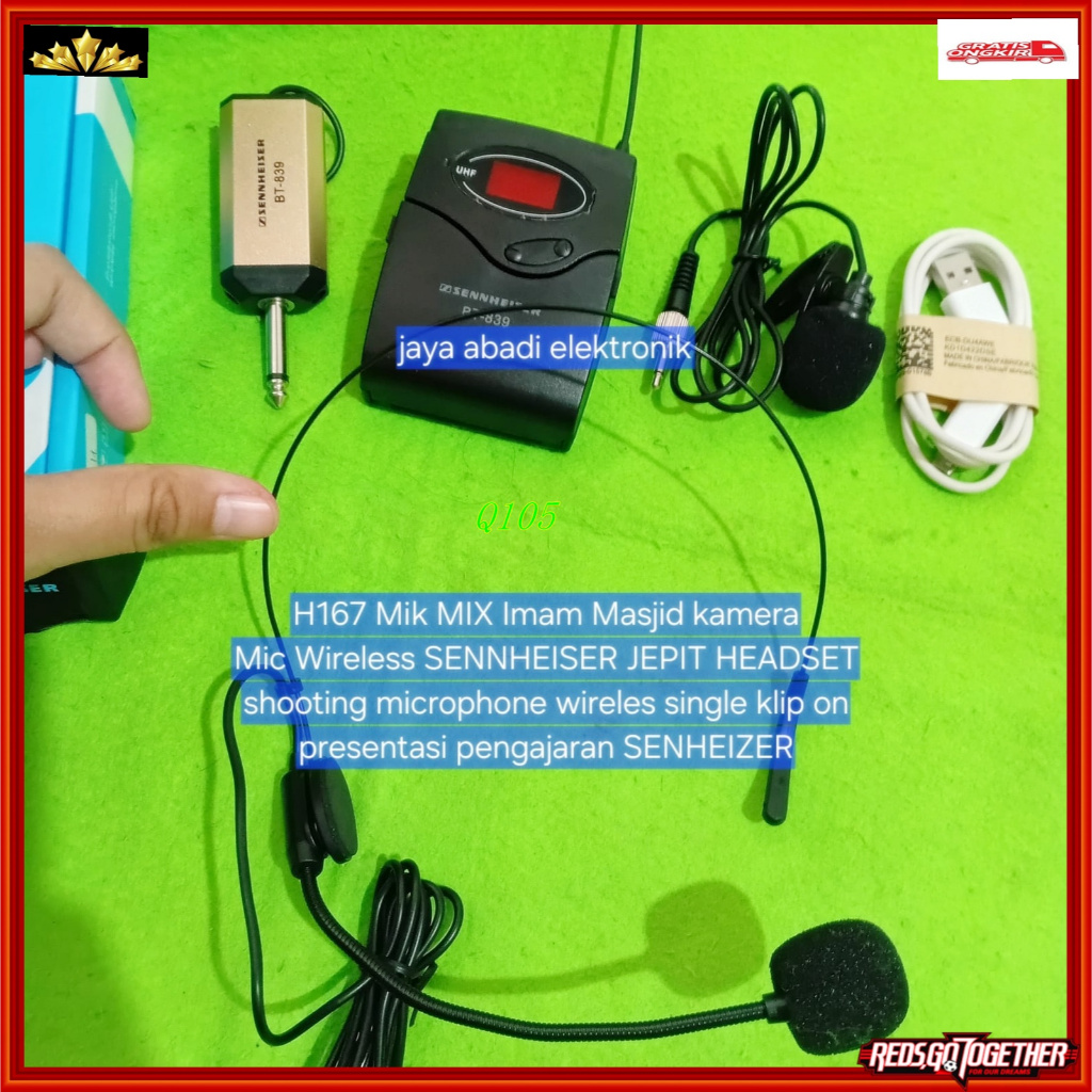 Q106 Mik MIX Imam Masjid kamera Mic Wireless SENNHEISER JEPIT HEADSET shooting microphone wireles si