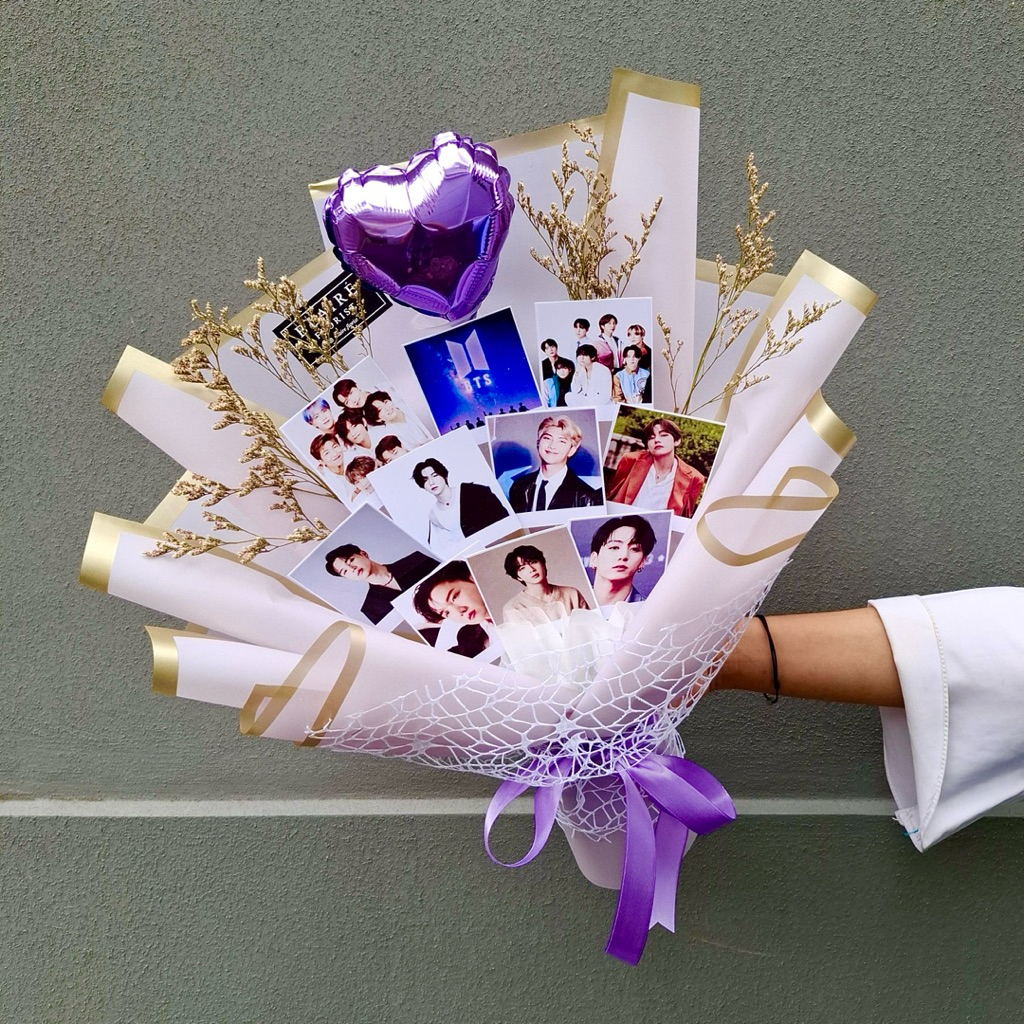 BUKET FOTO CUSTOM COUPLE KPOP DENGAN BUNGA MAWAR | BOUQUET PHOTO KOREA BTS NCT BLACKPINK SEVENTEEN T
