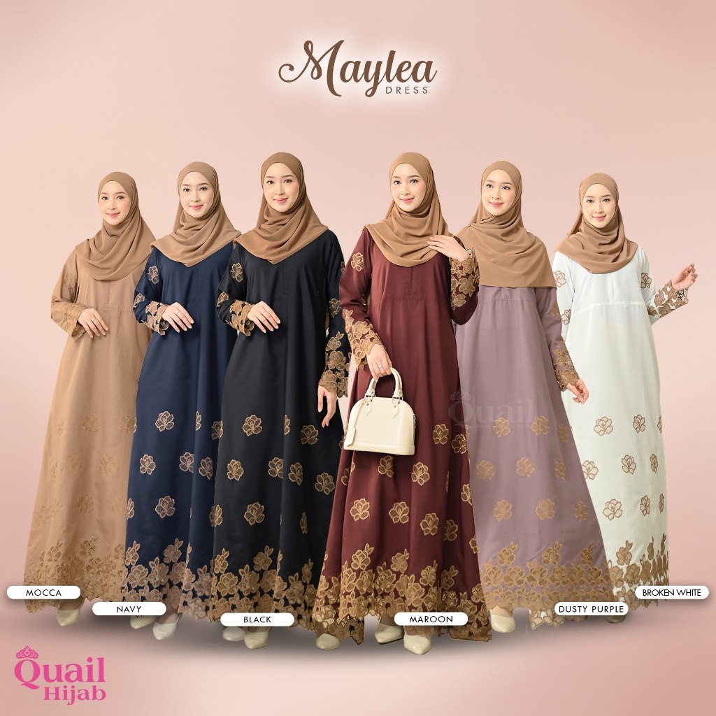 Quail Hijab - Maylea Dress Bordir | Gamis Premium Katun