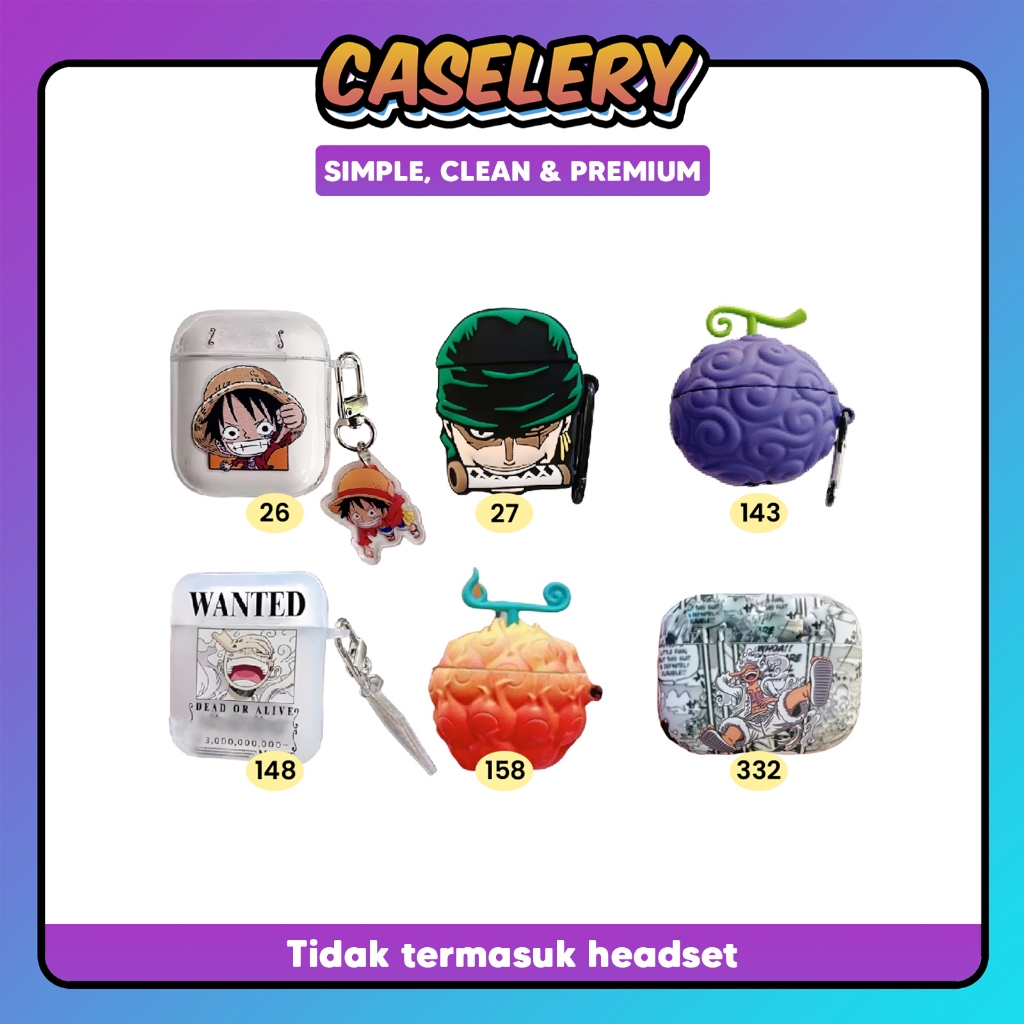 [ATP] Case Airpods Gen 1 2 3 Pro Model Karakter Luffy One Piece Container Box Cover Silicone