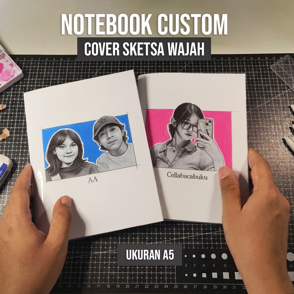 Notebook | Sketchbook Custom Cover Sketsa Wajah Manual | Digital