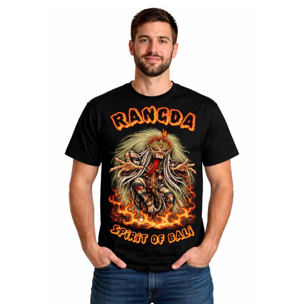 Agha Apparel Kaos Dewasa Unisex Rangda Spirit of Bali Cotton Combed 30S DTF Sablon Nyaman dan Adem