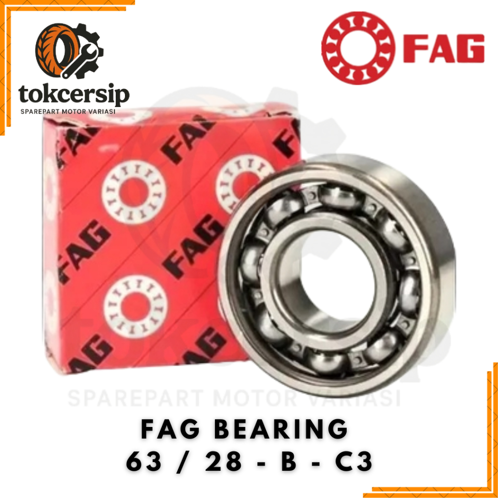 FAG BEARING MOTOR BANTALAN KRUK AS LAHER LAKER TIPE 63/28-B-C3 ORIGINAL