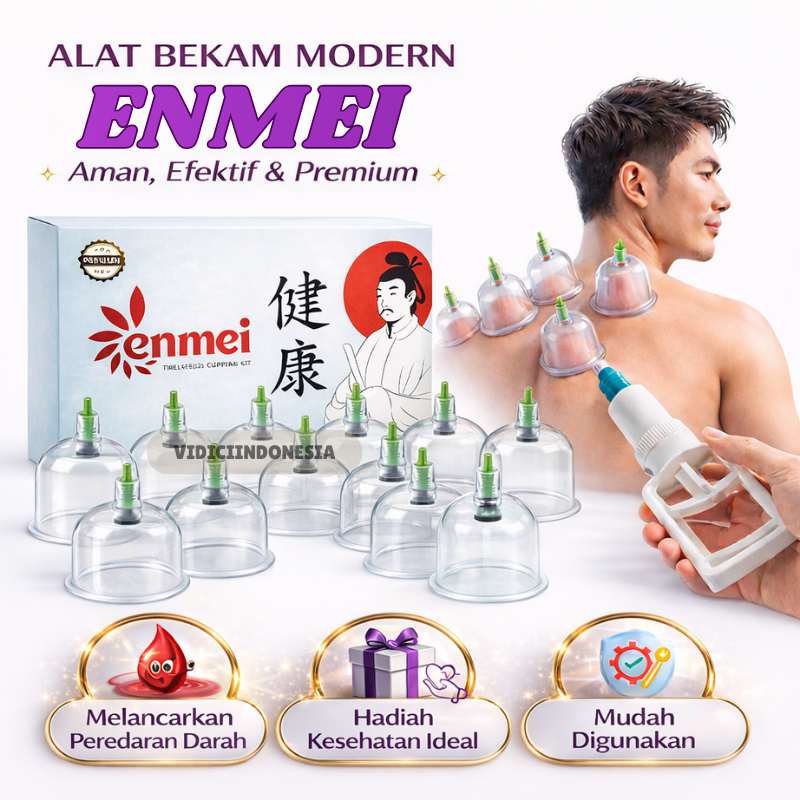 Alat Bekam Enmei 12 Kop / 24 Kop Set Terapi Bekam Vakum Cupping Therapy Original / Set Alat Bekam