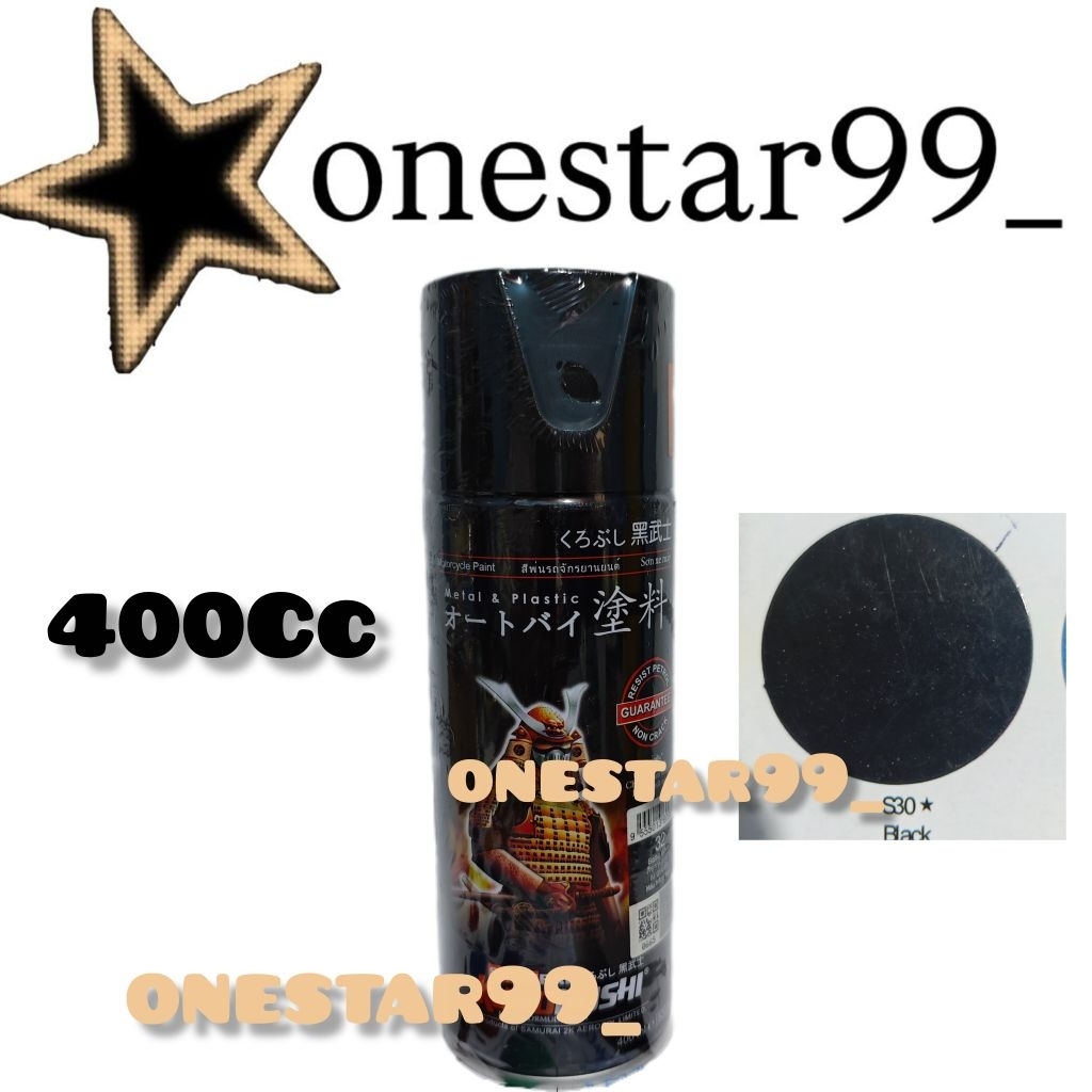 Pilok Pilox Pylox Cat Samuraipaint Hitam Black S30 Glossy Mengkilap Samurai Spray Paint 400cc