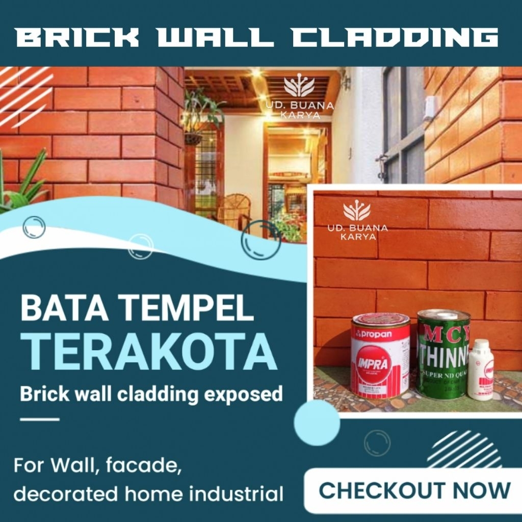 Bata Tempel Dinding Tanah Liat Asli, Bata Tempel Bevel Non Bevel ,Bata Tempel Minimalis