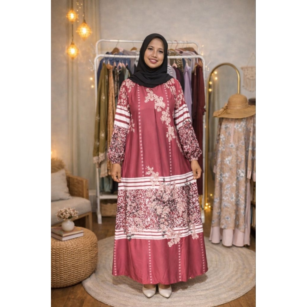 Gamis Spandek Motif Elegan