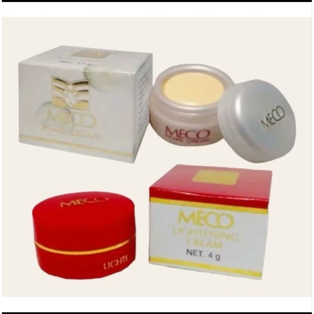 Meco Mecco Lightening Cream Day Night Krim Siang Malam Pelembab Wajah 4g / 12g