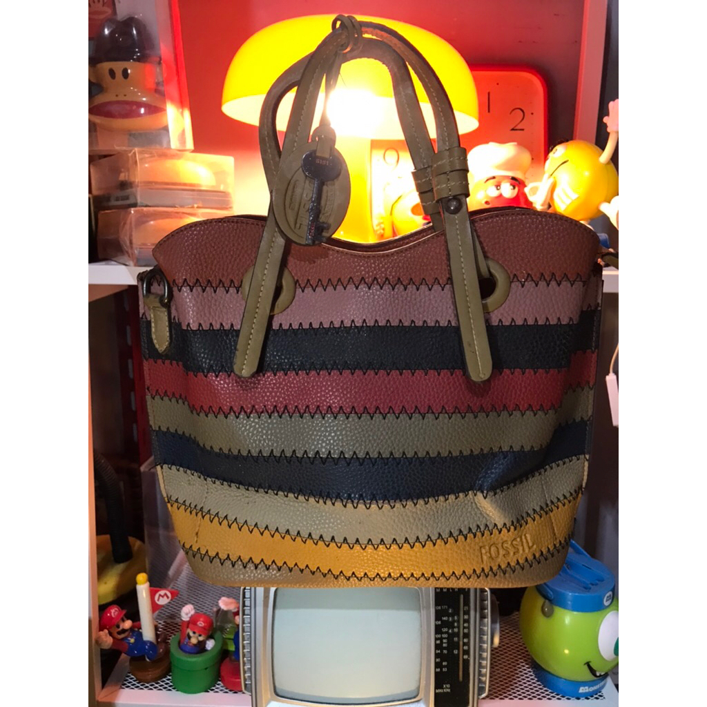 sling bag fossil vintage tas wanita fossil leather