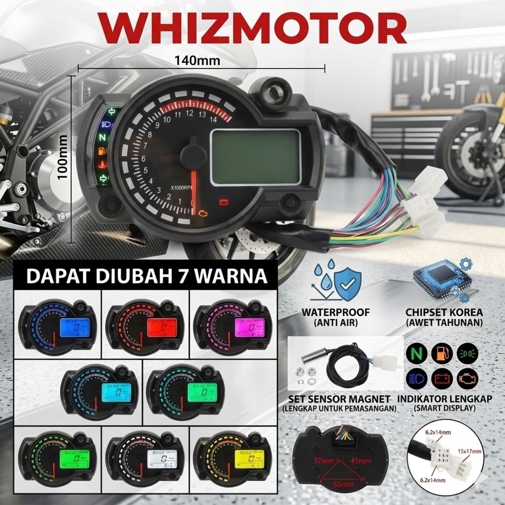 speedometer digital rx2n ninja cbr r15 vixion tiger rxking semua motor