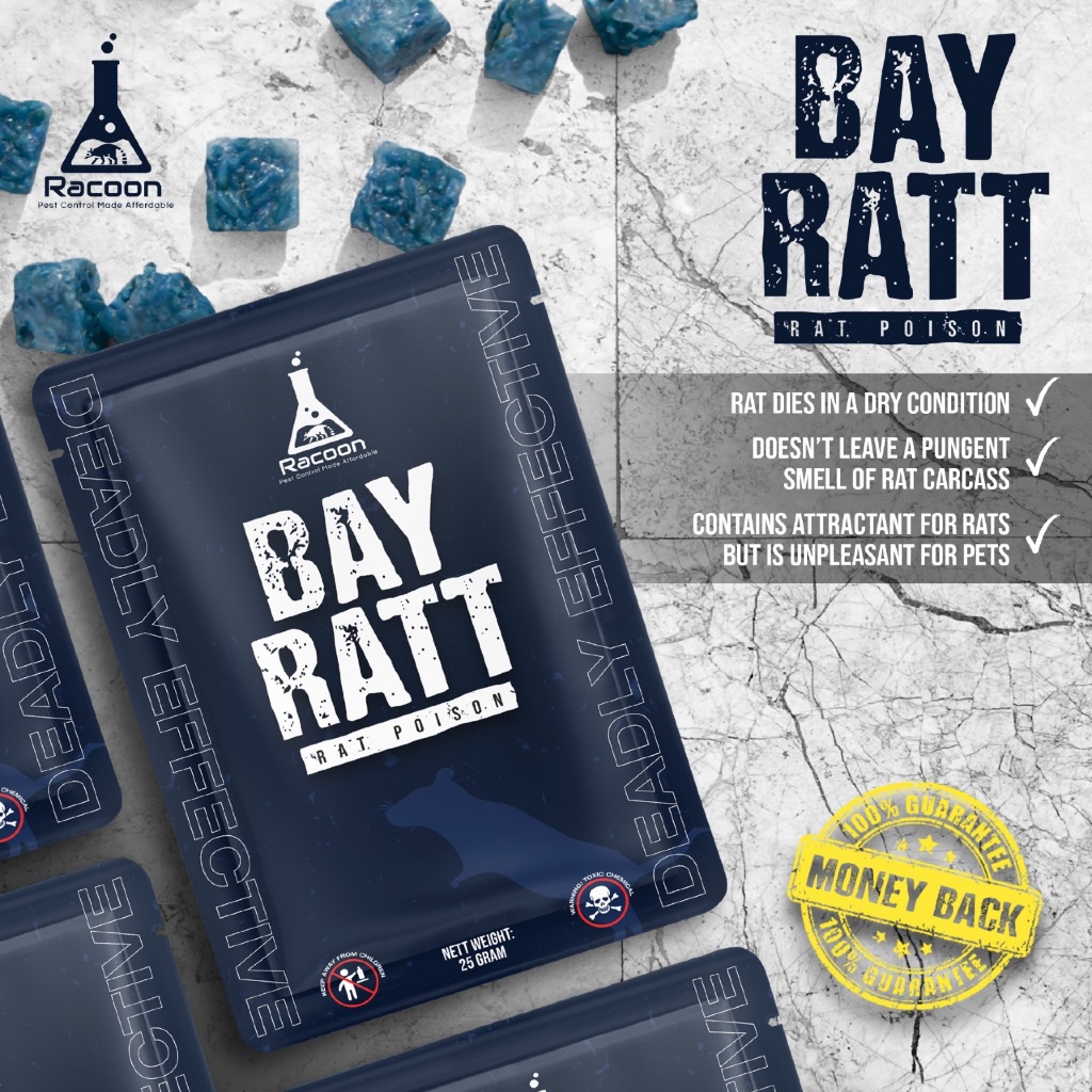 Racoon Racun Tikus BAYRATT 25g Mati Kering Tidak Meninggalkan Bau Menyengat / Anti Tikus