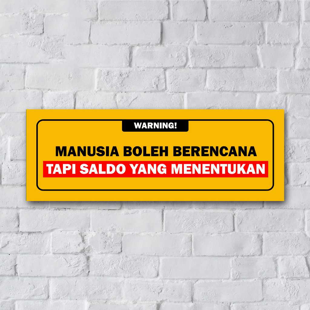 SIGN HIASAN DINDING QUOTES SALDO YANG MENENTUKAN - STIKER CUSTOM