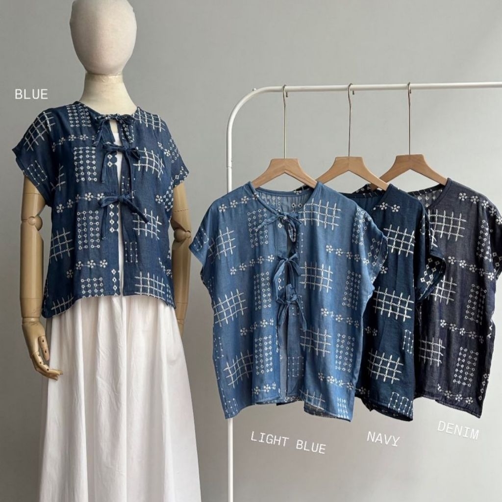 DENIM EMBROIDERY VEST / VEST BORDIR WANITA / ATASAN WANITA / ROMPI BORDIR WANITA / ROMPI DENIM BORDI
