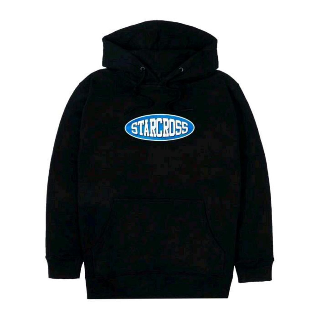 hoodie sweater hitam starcross bahan lembut atasan pria wanita