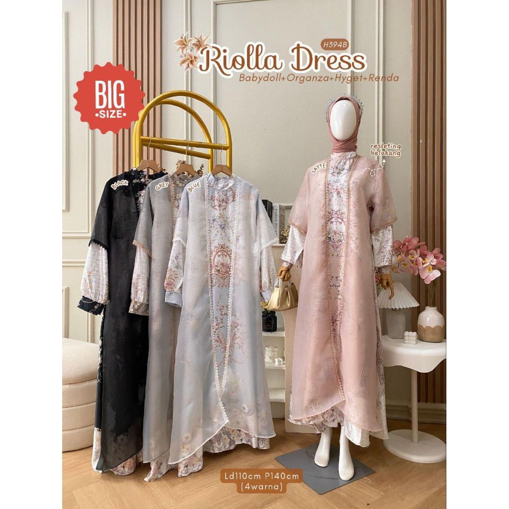 Mariposa WF - Riola Dress Kaftan Gamis // Kaftan Lebaran // Dress Lebaran // Baju Gamis Terbaru // D
