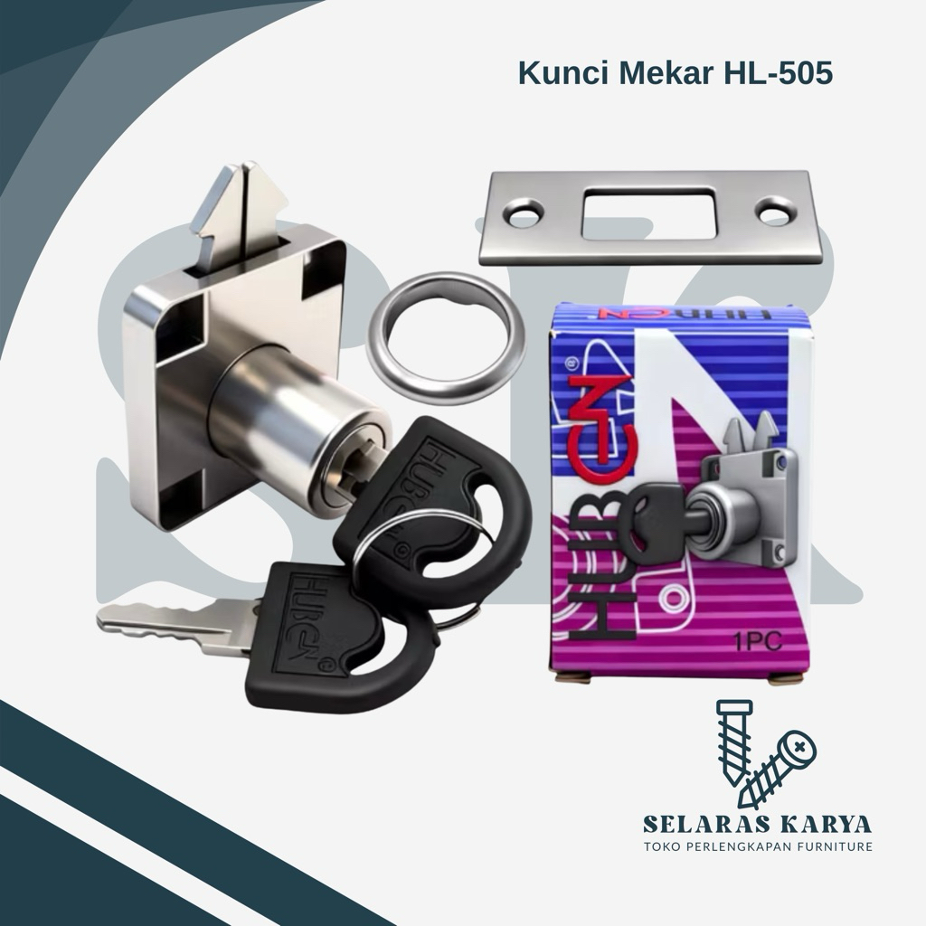Kunci Pintu Sleding Mekar Huben HL-505 Alloy / Kunci Lemari Geser Huben / Kunci Huben HL-505