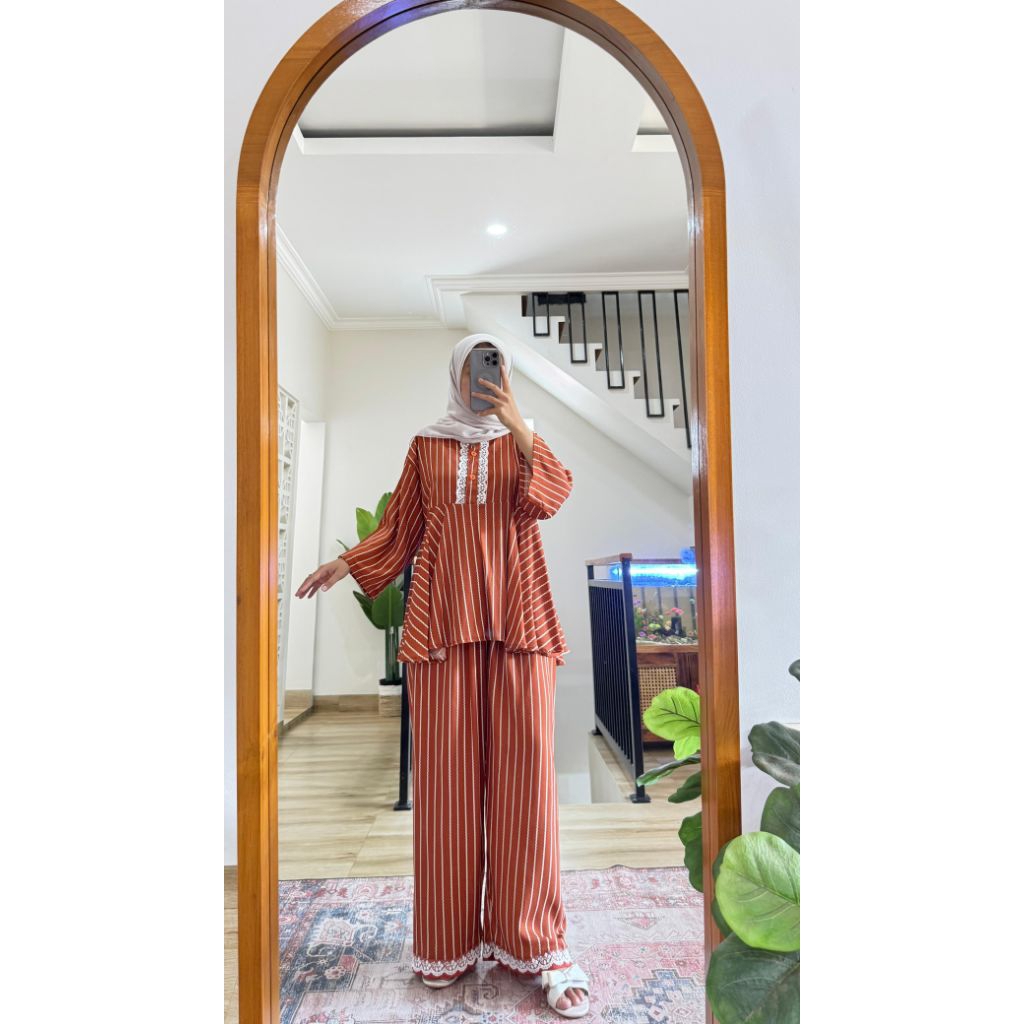 RANIA SET Stelan Rayon premium kekinian bumil & Busui friendy